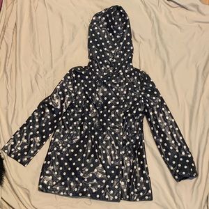 Girls Gap kids polka dot black and white raincoat!